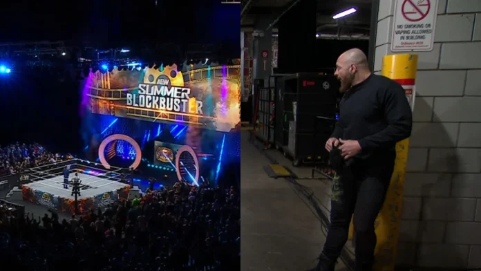 Jon Moxley stalking Hangman Adam Page backstage