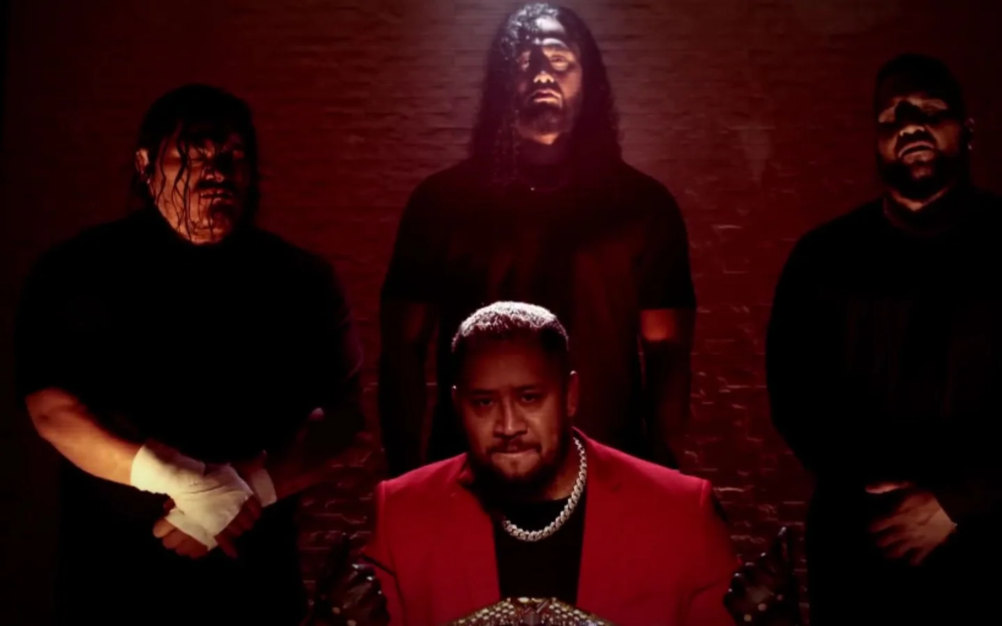 Solo Sikoa backstage with The Miz